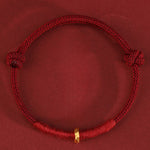 Buddha Stones 999 Gold Ring Design Handmade Luck Braided Red Rope Bracelet Anklet