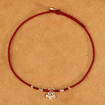 Buddha Stones Handcrafted 925 Sterling Silver Copper Coins Design Protection Strength Ultra-Thin Bracelet Anklet