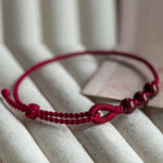 Buddha Stones Handmade Cinnabar Beads Calm Blessing Braided Rope Bracelet