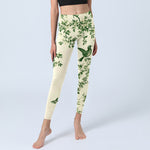 Buddha Stones Fresh Tree Flower Leaf Bird Pattern Print Gym Leggings Women's Yoga Pants