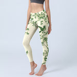 Buddha Stones Fresh Tree Flower Leaf Bird Pattern Print Gym Leggings Women's Yoga Pants