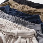 Buddha Stones Drawstring Elastic Waist Ankle-Length Men's Polyester Pants With Pockets