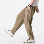 Buddha Stones Drawstring Elastic Waist Ankle-Length Men's Polyester Pants With Pockets