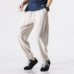 Buddha Stones Drawstring Elastic Waist Ankle-Length Men's Polyester Pants With Pockets