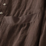 Buddha Stones Spring Plain V-Neck Long Sleeve Women's Cotton Shirt