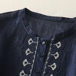 Buddha Stones Summer Floral Pattern Crew Neck Short Sleeve Women's Polyester Shirt