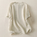 Buddha Stones Summer Floral Pattern Crew Neck Short Sleeve Women's Polyester Shirt