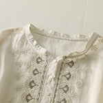 Buddha Stones Summer Floral Pattern Crew Neck Short Sleeve Women's Polyester Shirt