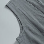 Buddha Stones Summer Solid Color V-Neck Frog-Button Sleeveless Men's Cotton Linen Vest