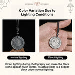 Buddha Stones Natural Authentic Shungite Stone Carved Yin Yang Protection Necklace Pendant