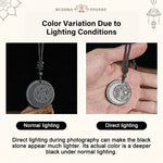 Buddha Stones Moon Star Round Design Authentic Shungite Stone Protection Necklace Pendant