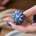 Buddha Stones Carved Nine Tailed Fox Labradorite Figurine Wisdom Healing Statue Decoration
