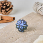 Buddha Stones Carved Nine Tailed Fox Labradorite Figurine Wisdom Healing Statue Decoration