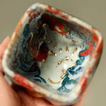 Buddha Stones Hand-painted Dunhuang Meditating Buddha Shino Ceramic Teacup Kung Fu Tea Cup