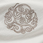 Buddha Stones Summer Frog-Button Auspicious Clouds Embroidery Design Short Sleeve Cotton Linen Men's Shirt