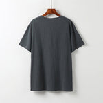 Buddha Stones Summer V-Neck Frog-Button Short Sleeve Clouds Embroidery Cotton Linen Men's Shirt