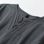 Buddha Stones Summer V-Neck Frog-Button Short Sleeve Clouds Embroidery Cotton Linen Men's Shirt