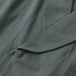Buddha Stones Summer V-Neck Lapel Half Sleeve Cotton Linen Men's Shirt