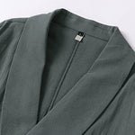Buddha Stones Summer V-Neck Lapel Half Sleeve Cotton Linen Men's Shirt
