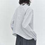 Curved Hem Checkered Textured Shirt