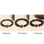 Buddha Stones Chinese Zodiac Natal Buddha Natural Black Obsidian Cinnabar Purification Bracelet (Extra 35% Off | USE CODE: FS35)