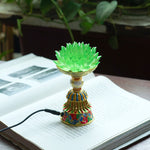 Buddha Stones Lotus Liuli Glass Eight Auspicious Symbols Base Enlightenment Home Decoration