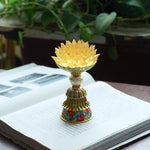 Buddha Stones Lotus Liuli Glass Eight Auspicious Symbols Base Enlightenment Home Decoration
