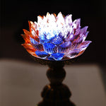 Buddha Stones Lotus Liuli Glass Eight Auspicious Symbols Base Enlightenment Home Decoration