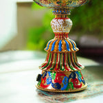 Buddha Stones Lotus Liuli Glass Eight Auspicious Symbols Base Enlightenment Home Decoration
