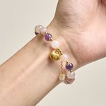 Buddha Stones Golden Silk Jade Fu Character Rabbit Ward Off Evil Spirits Bracelet