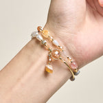 Buddha Stones Irregular Pearl Glass Bead Double Wrap Bracelet