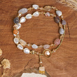 Buddha Stones Irregular Pearl Glass Bead Double Wrap Bracelet