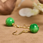 Buddha Stones 925 Sterling Silver Green Chalcedony Strength Courage Earrings