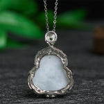 Buddha Stones Jade Laughing Buddha Abundance Necklace Pendant