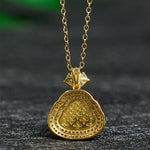 Buddha Stones Jade Laughing Buddha Prosperity Luck Necklace Pendant