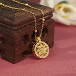 Buddha Stones 925 Sterling Silver Eight Treasures Luo Pan Blessing Necklace Pendant