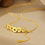 Buddha Stones 925 Sterling Silver Five-Emperor Coins Protection Ring Bracelet Necklace Pendant