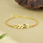 Buddha Stones 925 Sterling Silver Five-Emperor Coins Red String Balance Bracelet