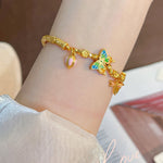 Buddha Stones 925 Sterling Silver Butterfly Flower Protection Bracelet