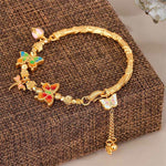 Buddha Stones 925 Sterling Silver Butterfly Flower Protection Bracelet