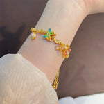 Buddha Stones 925 Sterling Silver Butterfly Flower Protection Bracelet