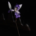 Buddha Stones Handmade Silk Art Purple White Iris Protection Brooch