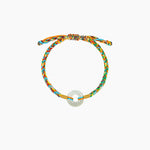 Buddha Stones Handmade Peace Buckle Jade Prosperity 925 Sterling Silver Colorful Rope Bracelet