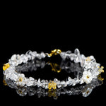 Buddha Stones Natural Aquamarine Peridot Strawberry Quartz Various Crystals Serenity Bracelet