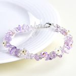 Buddha Stones Natural Aquamarine Peridot Strawberry Quartz Various Crystals Serenity Bracelet