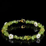 Buddha Stones Natural Aquamarine Peridot Strawberry Quartz Various Crystals Serenity Bracelet
