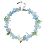 Buddha Stones Natural Aquamarine Peridot Strawberry Quartz Various Crystals Serenity Bracelet
