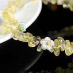 Buddha Stones Natural Aquamarine Peridot Strawberry Quartz Various Crystals Serenity Bracelet