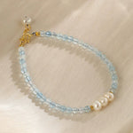 FREE Today: Serenity and Healing Natural Aquamarine Fine 4mm Bead Pearl Bracelet
