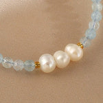 FREE Today: Serenity and Healing Natural Aquamarine Fine 4mm Bead Pearl Bracelet